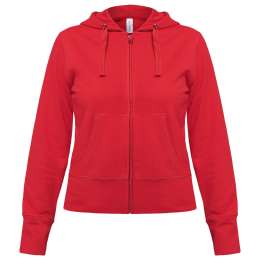 Толстовка женская Hooded Full Zip красная