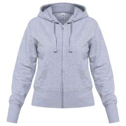 Толстовка женская Hooded Full Zip серый меланж